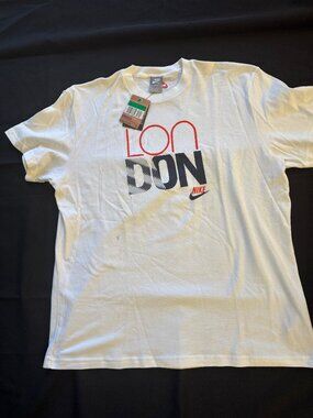 Nike "London" souvenir T-Shirt.  Short-sleeved; white with logo